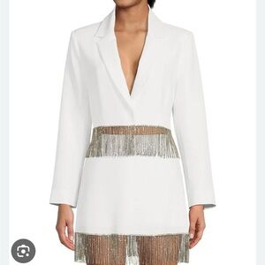 Gianni Bini White Blazer with rhinestone Fringe